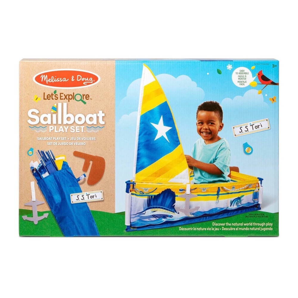 Melissa & Doug Let's Explore Sailboat Play Set - Blue and Yellow